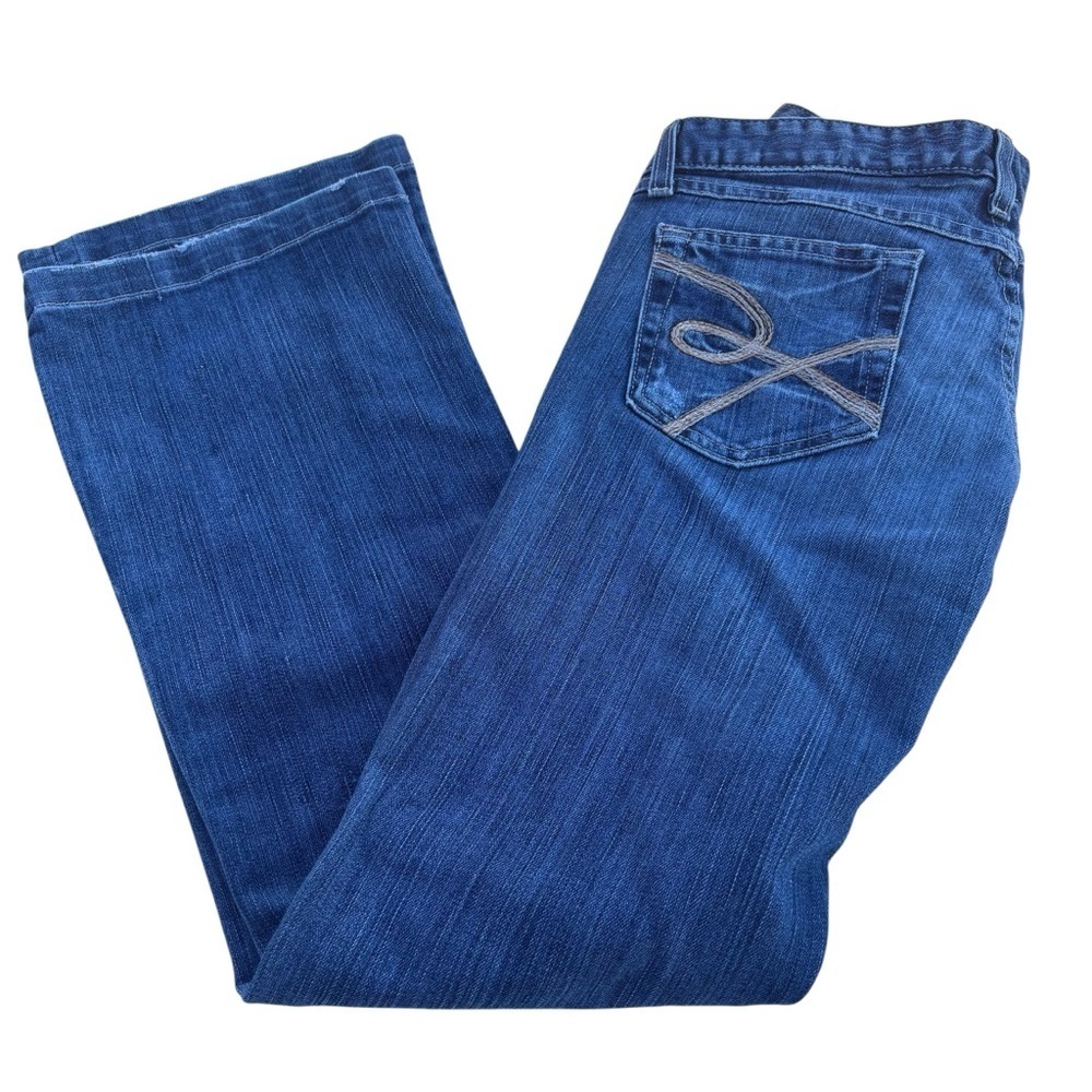 BKE Denim Star 20 Stretch Women’s Jeans Sz 29 Blue Flare Embroidered Pocket